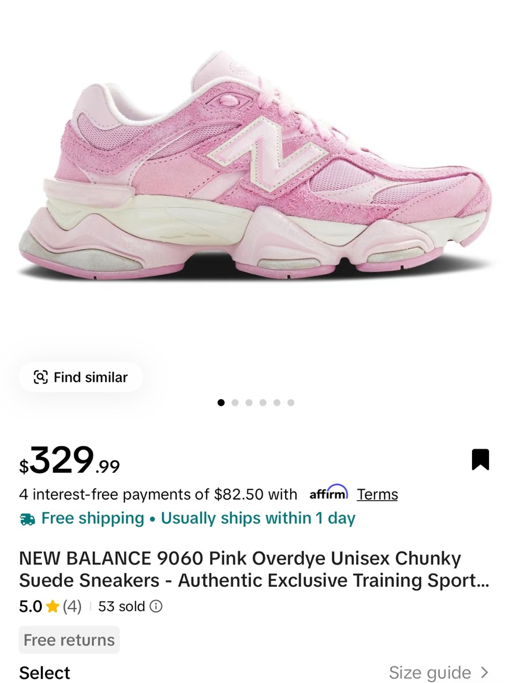 New Balance Pink 9060 Shoes - Picture 9 of 10
